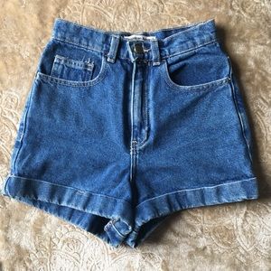 American Apparel denim high waisted shorts